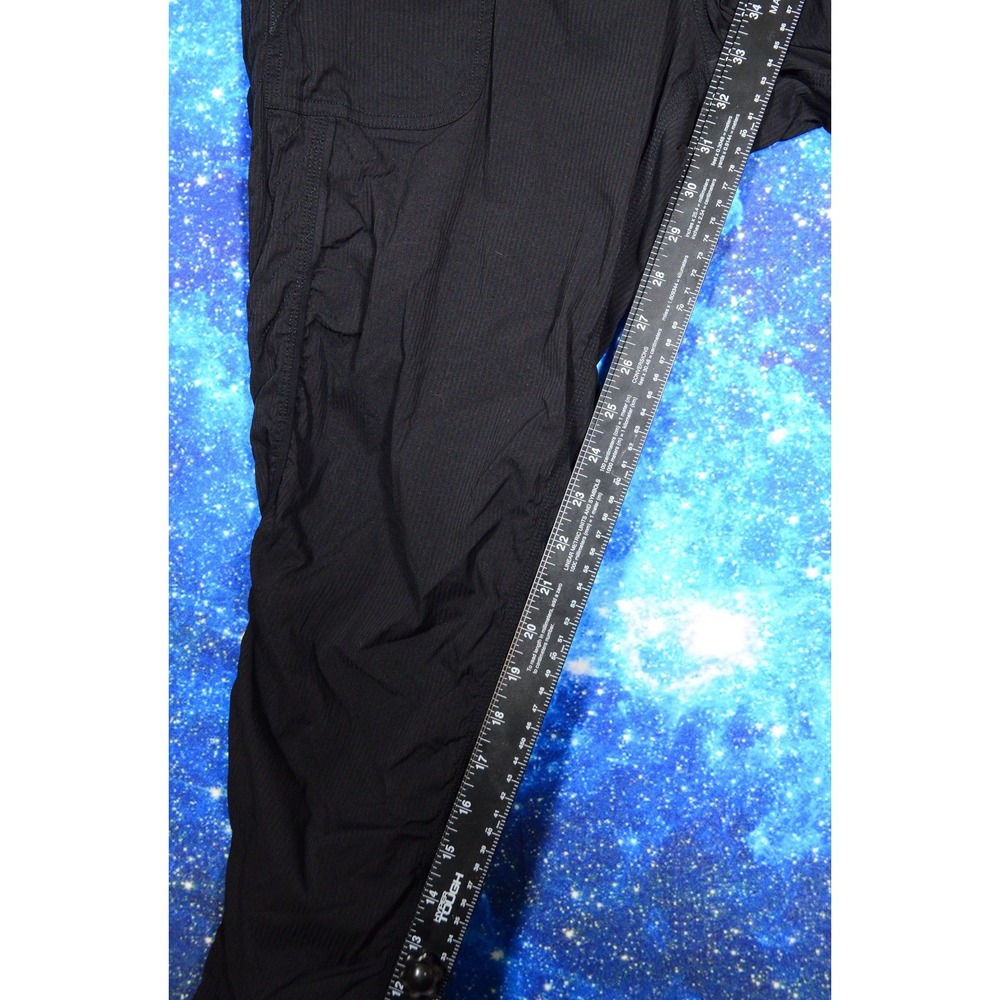 Lululemon Pants Womens 12 Black Ruched Leg Cargo Athletic Yoga Lounge Stretch - Picture 7 of 8